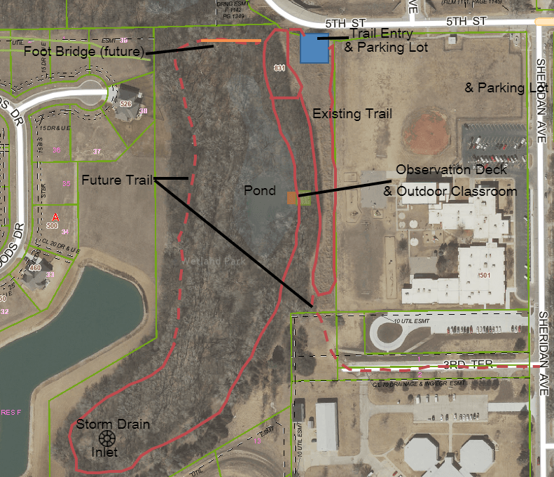 Map indicating the location of the proposed park